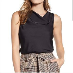 1. STATE Satin Cowl Neck Tank